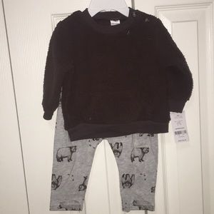 Carters Brown Bear Sweater Set New W Tags